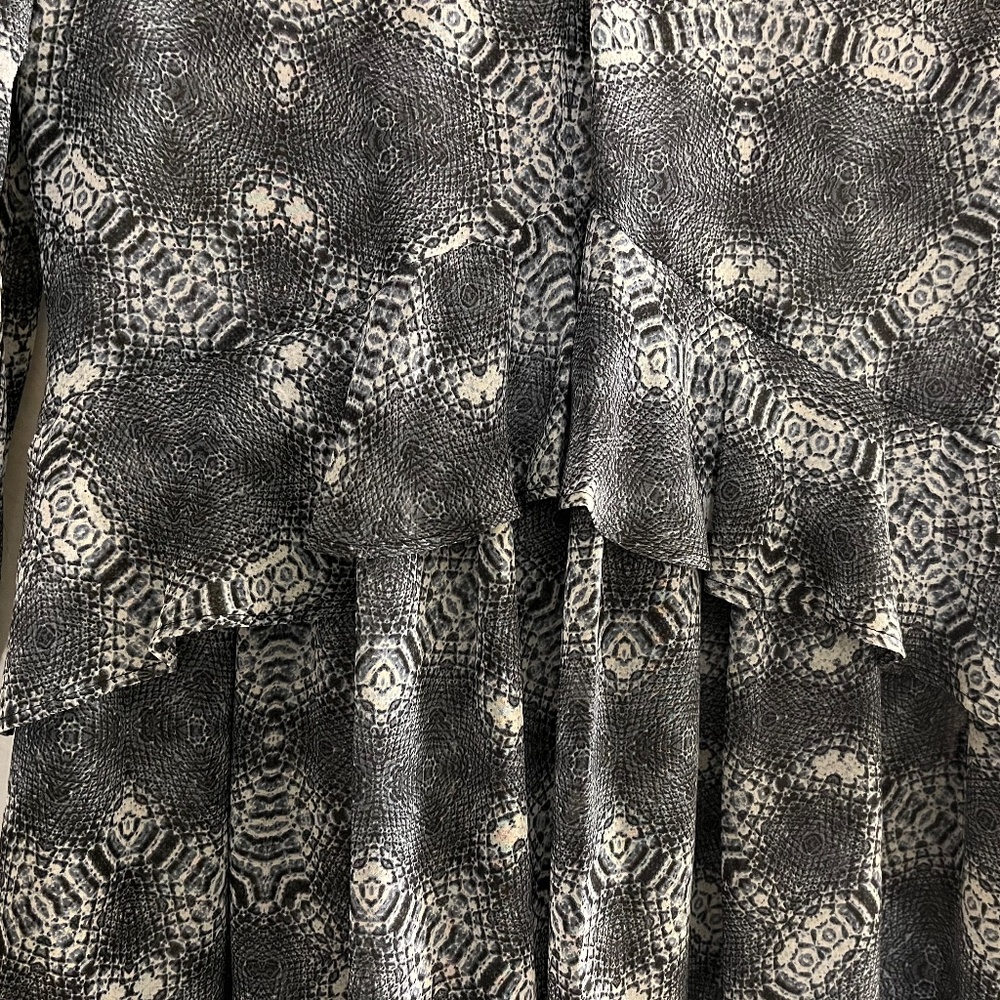 Sam Edelman Sheer Gray/White Patterned Mini-Dress… - image 4